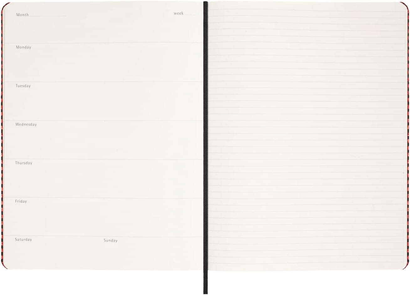 Moleskine Limited Edition Undated Planner Holiday Shine, 12M, Extra Large, Metallic Red, Hard Cover (7.5 x 10