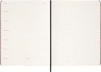 Moleskine Limited Edition Undated Planner Holiday Shine, 12M, Extra Large, Metallic Red, Hard Cover (7.5 x 10