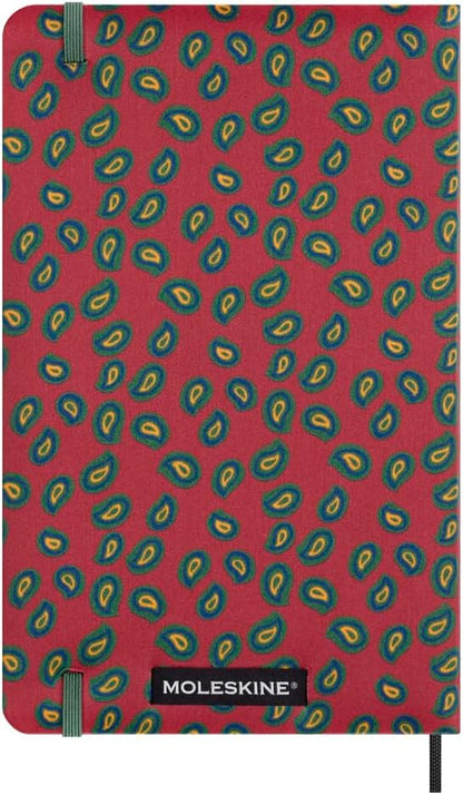 Moleskine Silk Notebook, Hard Cover with Italian Silk from Mantero, with Ruled Pages and Elastic Closure, with Gift Box, Size Large 21x13cm, Colour