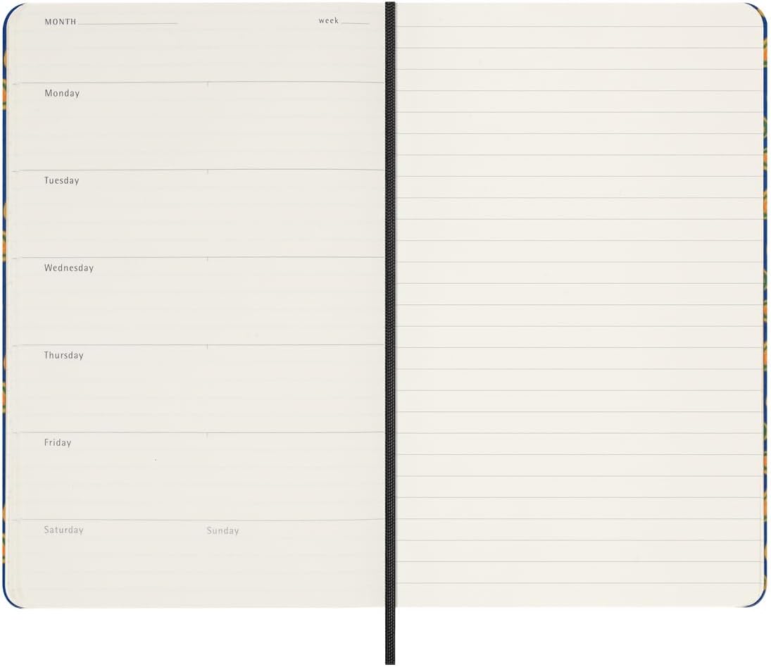 Moleskine Agenda Silk 12 Months, Weekly Undated Agenda, Hard Cover with Italian Silk from Mantero, Elastic Closure, with Gift Box, Size Large 21x13cm, Colour