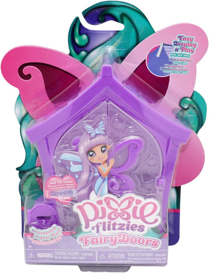 Pixie Flitzies Dream Pixie Doll Including House with Doors that Open, 13cm Scented Doll with Hairbrush, Notebook and Collector Sheet, Suitable for Kids Aged 3+