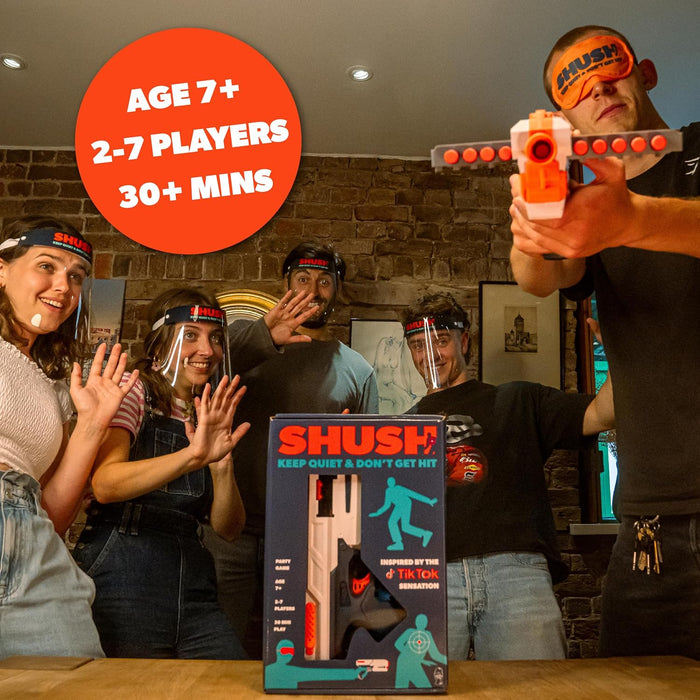 Shush: The Shooting Party Game | Ages 7+ | 2-8 Players | TikTok Sensation | Keep Quiet & Don't Get Hit | For Families, Kids, Teens & Adults | Fun Family Action Game Nights Play Indoor & Outdoor