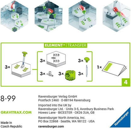 Ravensburger - GraviTrax Transfer, Expansión para Pista de Canicas, Juego Innovador y Educativo STEM, para Niños de 8+ Años y Adultos, Compatible con GraviTrax Starter Set, 4 Piezas