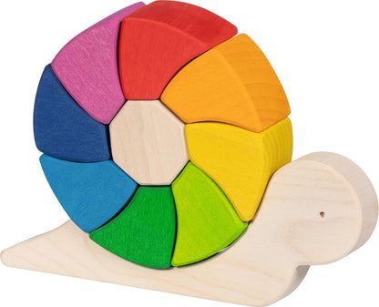 GOKI- Rompecabezas y Bloques de construcción, Caracol Pauline 17 Puzzles de Madera, Multicolor, Talla única (58368