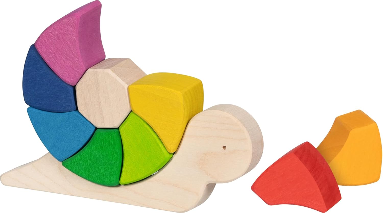 GOKI- Rompecabezas y Bloques de construcción, Caracol Pauline 17 Puzzles de Madera, Multicolor, Talla única (58368