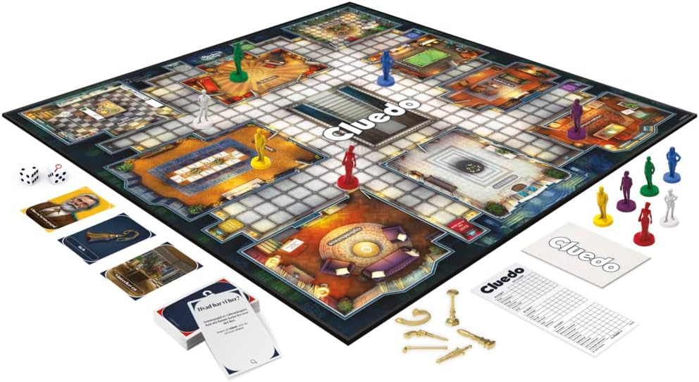 Hasbro Gaming Cluedo Board Game New Cluedo Game for 2-6 Players, Mystery Games, Detective Games. Family Games for Kids and Adults (Dish