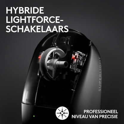 Logitech G PRO X SUPERLIGHT 2 kabellose Gaming-Maus, West Europa Verpackung, 60 g Pro-Grade-Maus 5 programmierbaren Tasten, 44K-DPI-Sensor, 8.000 Hz Signalrate, USB-C-Ladefunktion für PC/Mac - Schwarz