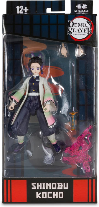 McFarlane Toys Demon Slayer Shinobu Kocho 7-Inch Action Figure - Incredibly Detailed Collectible with Ultra Articulation, Sword, Flame Effect, and Demon Slayer Theme