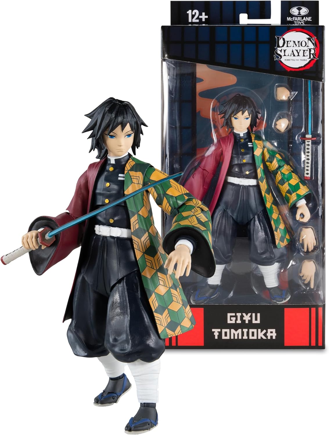 McFarlane Toys Demon Slayer Giyu Tomioka 7-Inch Action Figure - Incredibly Detailed Collectible with Ultra Articulation, Sword, and Demon Slayer Theme