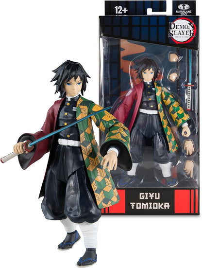 McFarlane Toys Demon Slayer Giyu Tomioka 7-Inch Action Figure - Incredibly Detailed Collectible with Ultra Articulation, Sword, and Demon Slayer Theme
