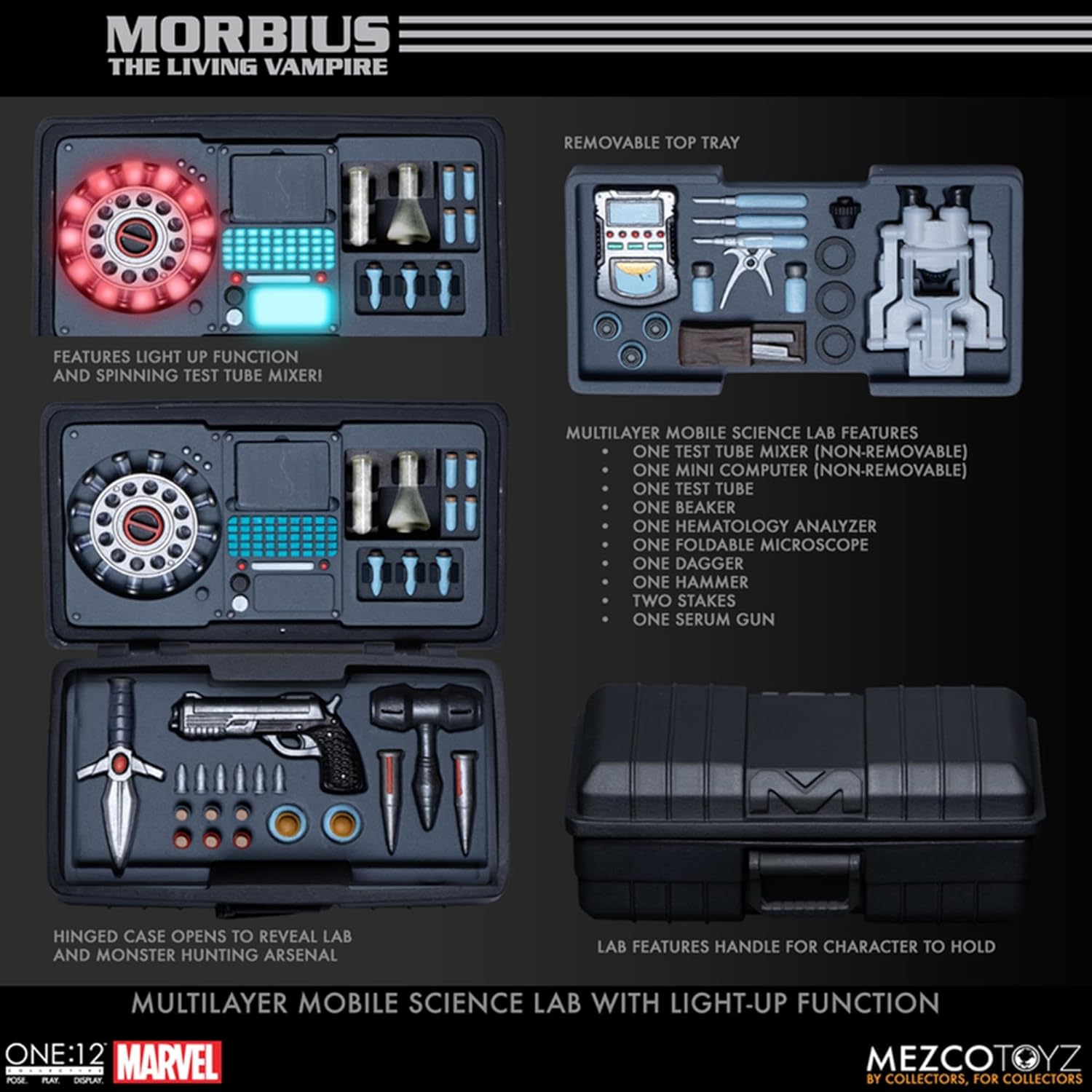 Mezco Toys Marvel Universe - Figura Luminosa (1/12 Morbius, 17 cm