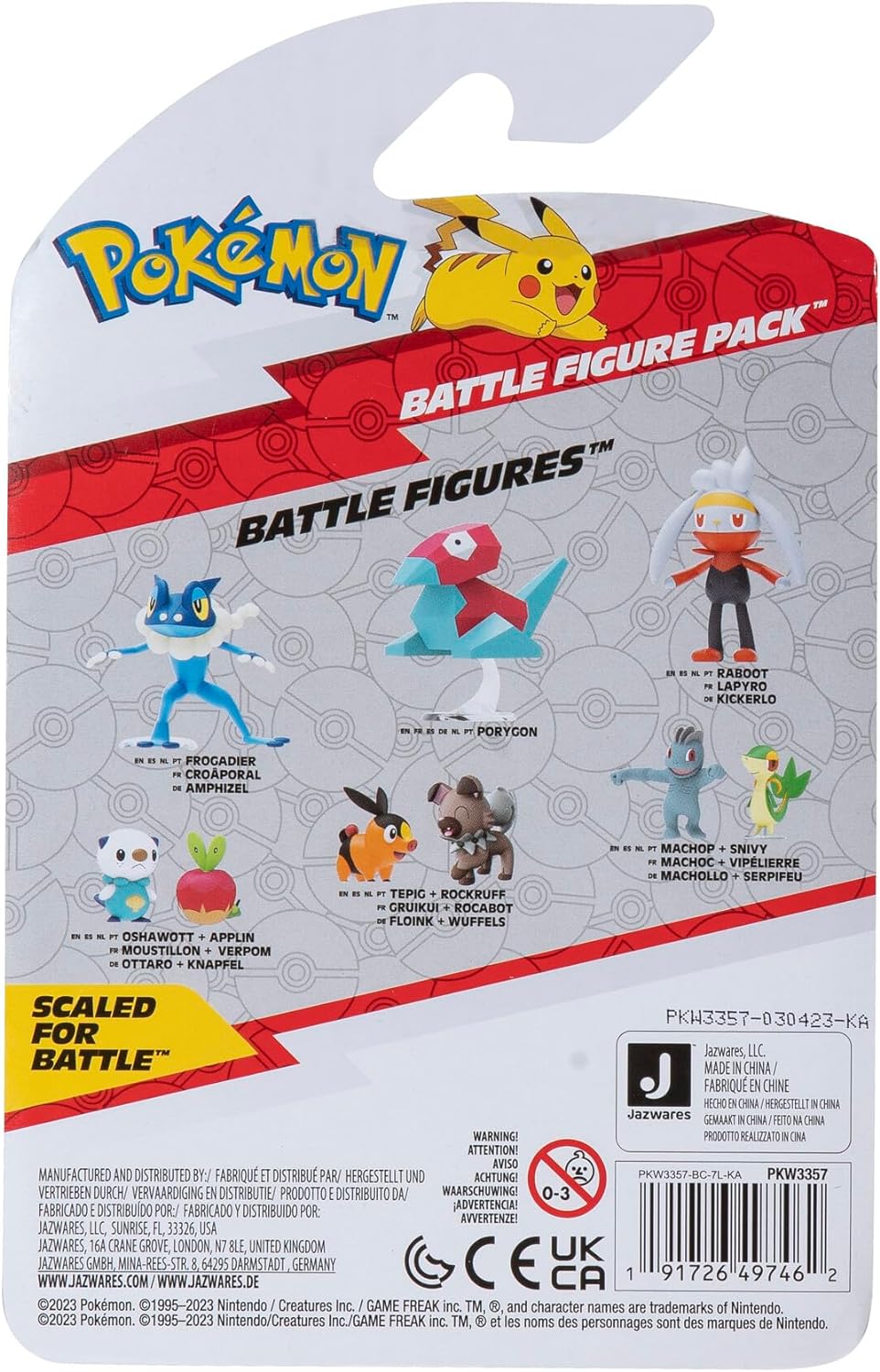 Pokémon Battle Figure First Partner 2 Pack - 2-Inch Quaxly and Pikachu Battle Figures with Authentic Details