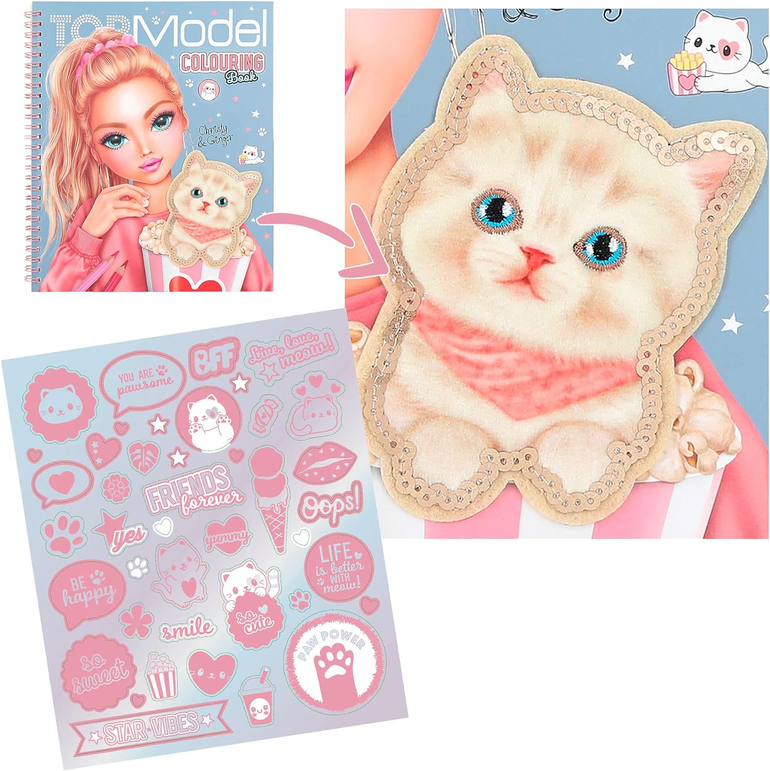 Depesche 12434 TOPModel Cutie Star - Libro para Colorear con 40 páginas diseñar Conjuntos de Moda y una Hoja Pegatinas