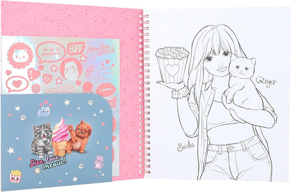 Depesche 12434 TOPModel Cutie Star - Libro para Colorear con 40 páginas diseñar Conjuntos de Moda y una Hoja Pegatinas