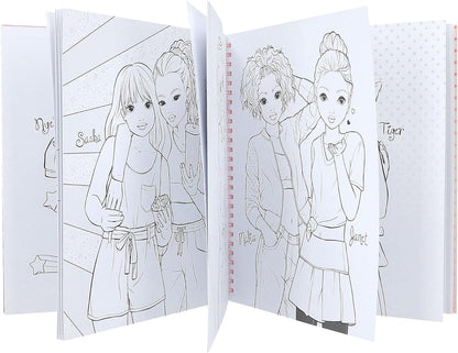Depesche 12434 TOPModel Cutie Star - Libro para Colorear con 40 páginas diseñar Conjuntos de Moda y una Hoja Pegatinas