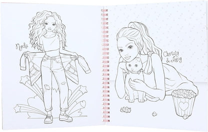 Depesche 12434 TOPModel Cutie Star - Libro para Colorear con 40 páginas diseñar Conjuntos de Moda y una Hoja Pegatinas