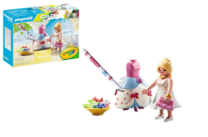 Playmobil 71374 Color Fashion Show Designer, create designs, with water-soluble markers and accessories, imaginative role play, artistic play sets suitable for children ages 5+
