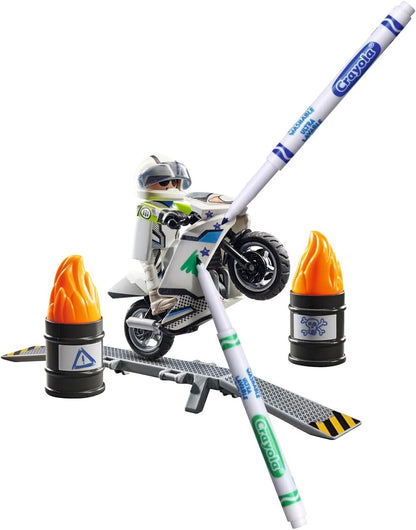 Playmobil 71377 Color Motorbike, creative vehicle design with water-soluble markers and accessories for amazing stunts, fun imaginative role play, artistic play sets suitable for children ages 5+