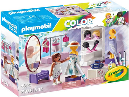 Playmobil 71373 Color Dressing Room, create unique designs for clothing styles, with water-soluble markers and accessories, imaginative role play, artistic play sets suitable for children ages 5+