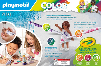 Playmobil 71373 Color Dressing Room, create unique designs for clothing styles, with water-soluble markers and accessories, imaginative role play, artistic play sets suitable for children ages 5+