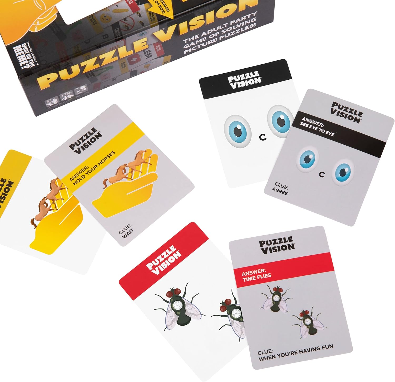 WHAT DO YOU MEME? 7039 Vision-The Picture Puzzle Guess The Phrase Party Game, Black