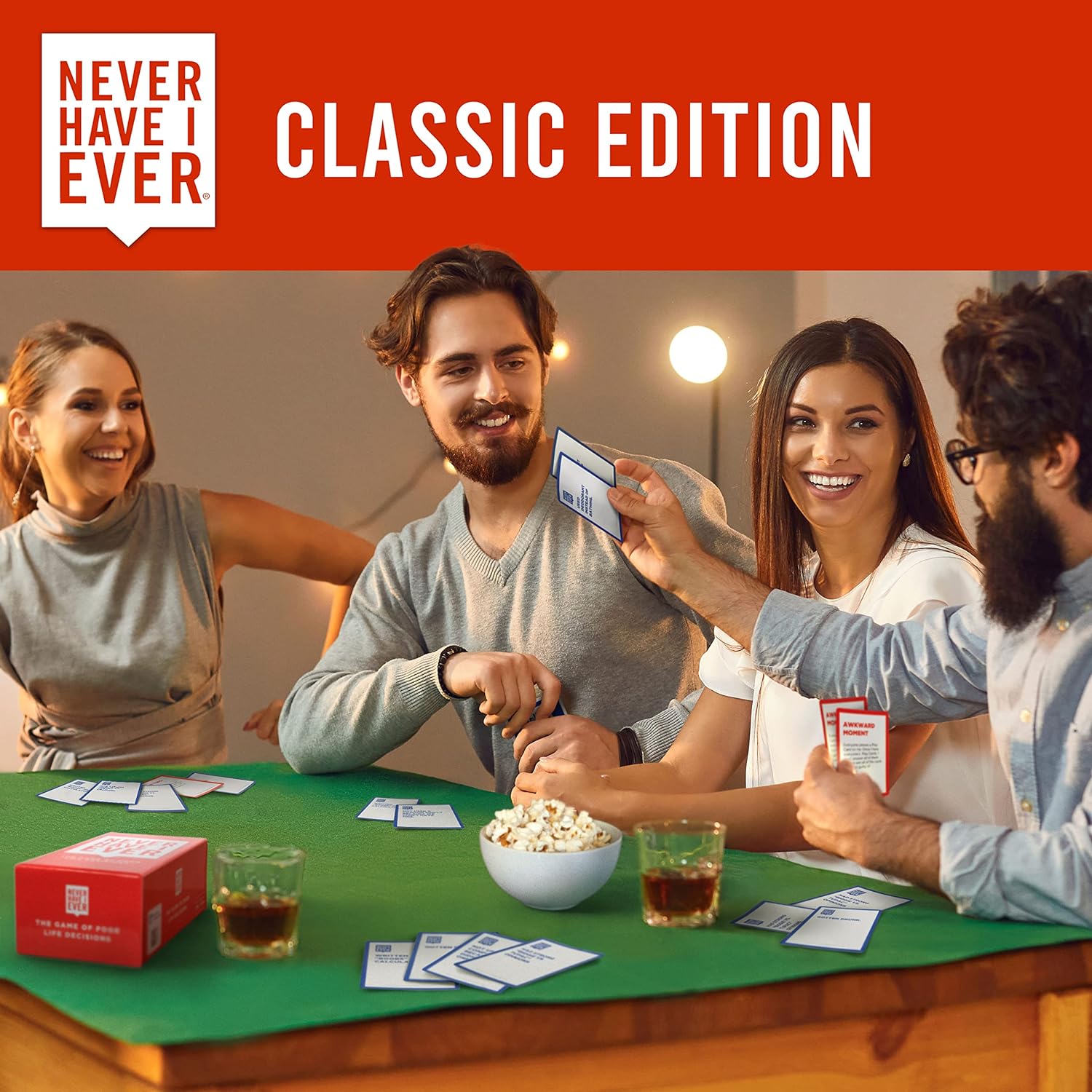 Never Have I Ever Classic Edition Card Game Set | Fun Game Night Party Games for Adults | For 4+ Players | Ages 17 +