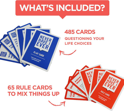Never Have I Ever Classic Edition Card Game Set | Fun Game Night Party Games for Adults | For 4+ Players | Ages 17 +