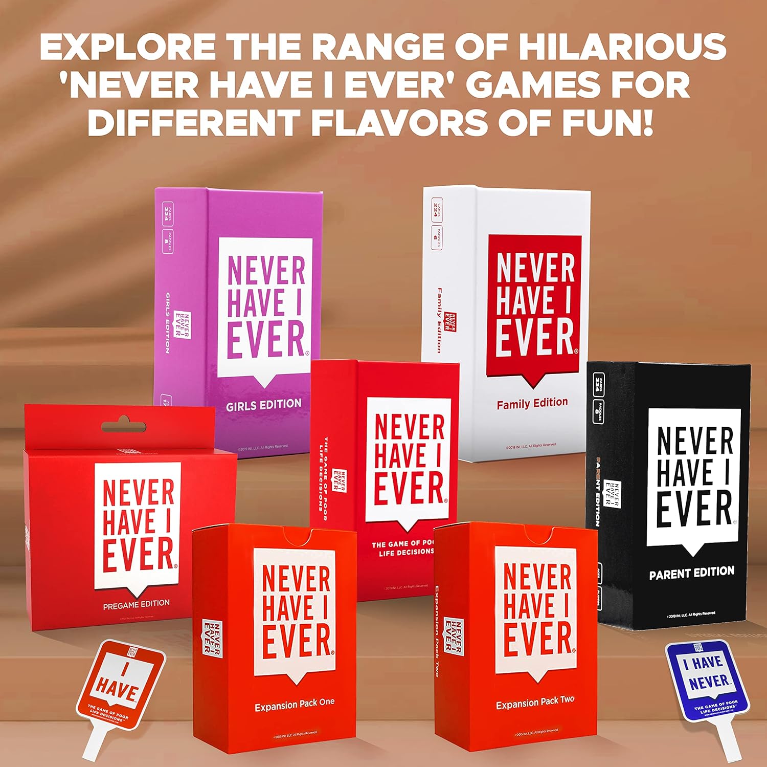 Never Have I Ever Classic Edition Card Game Set | Fun Game Night Party Games for Adults | For 4+ Players | Ages 17 +