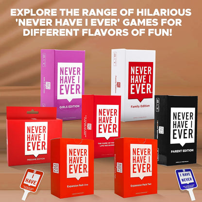 Never Have I Ever Classic Edition Card Game Set | Fun Game Night Party Games for Adults | For 4+ Players | Ages 17 +