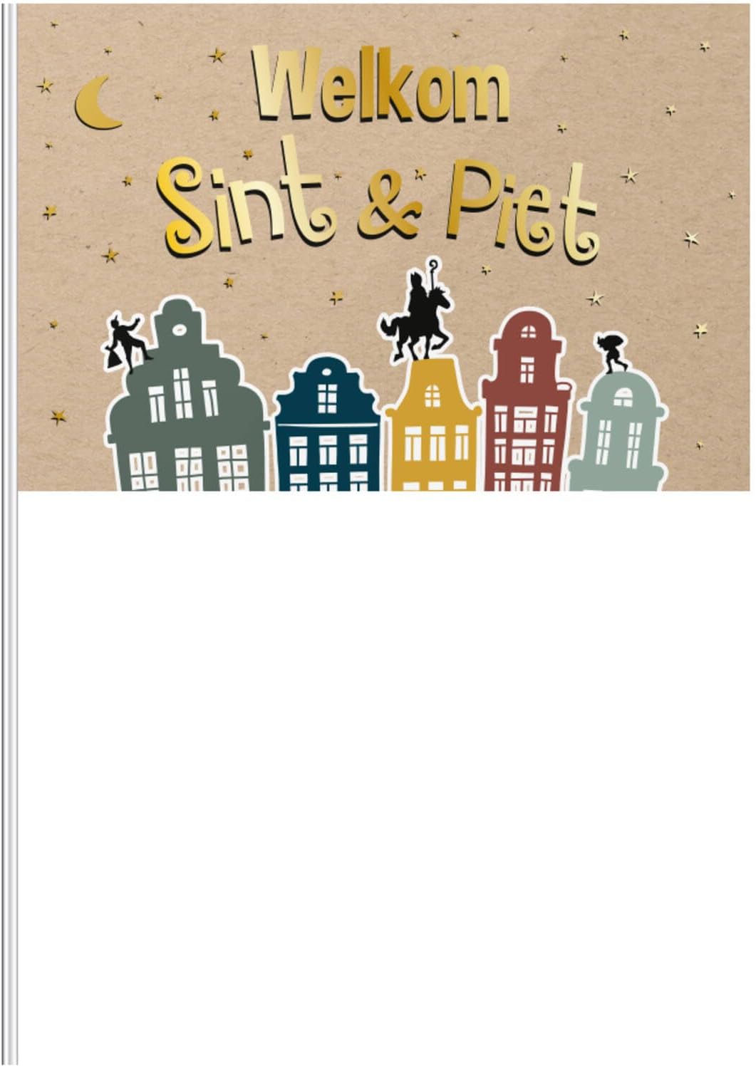 Folat 65696 Wehende Flagge 'Welkom Sint & Piet' (NL) -30x20 cm Sankt Nikolaus Nikolaustag, Mehrfarbig