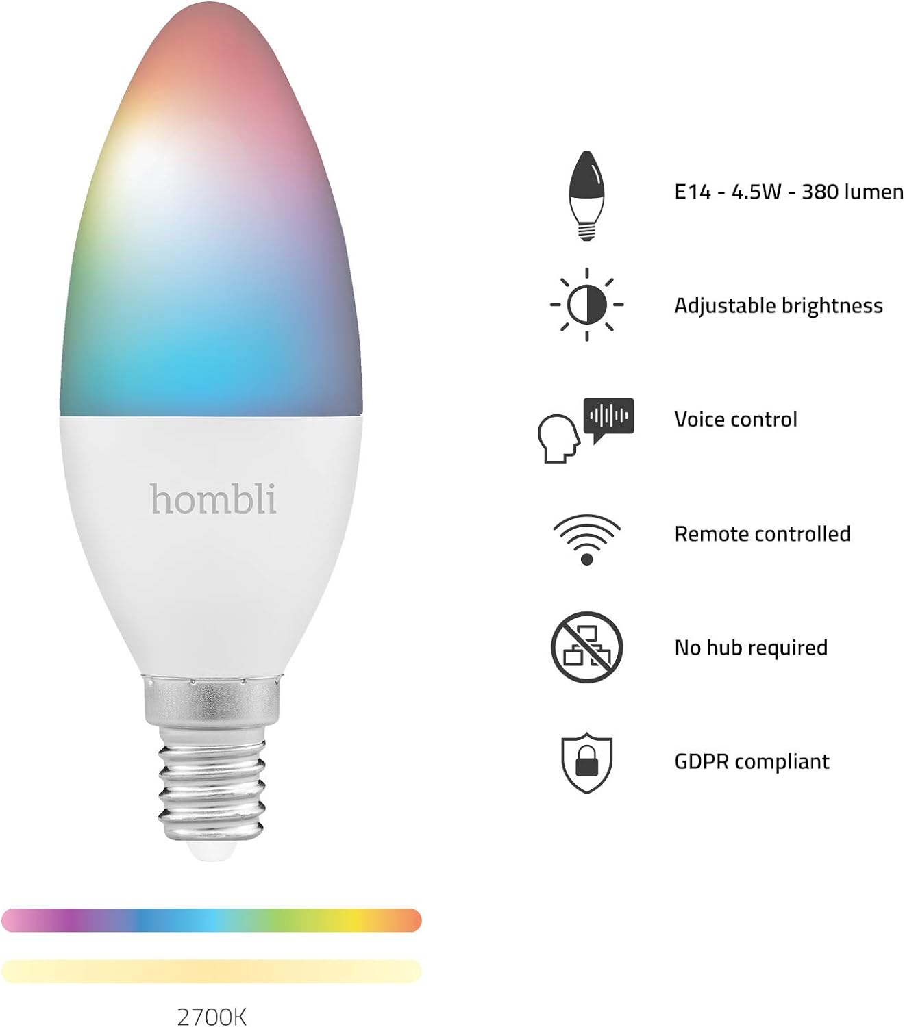 Hombli - E14 Smart Bulb Rgb And Cct