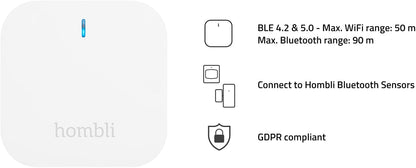 Hombli Smart Bluetooth Bridge - Hub for wireless sensors, WiFi 2.4 GHz, Bluetooth 4.2, Intelligent Bridge for Hombli sensors