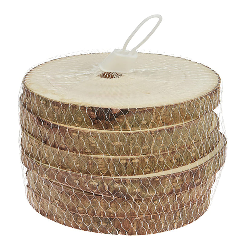 6 x coasters with bark, diameter 10 cm, made of wood, glass coasters, wooden disc, tree disc, table coasters, drinks, cups, 26