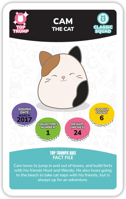 Top Trumps Squishmallows Specials Card Game, play with Cam the Cat, Leonard the Lion, Gordon the Shark, travel game, great educational gift for ages 6 plus