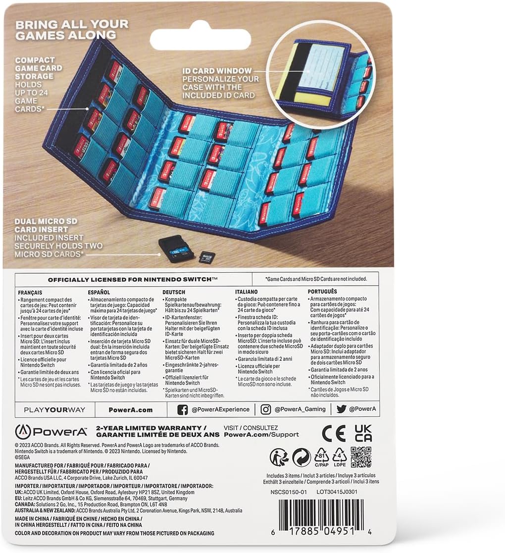 PowerA TriFold Game Card Holder for Nintendo Switch - Sonic Kick