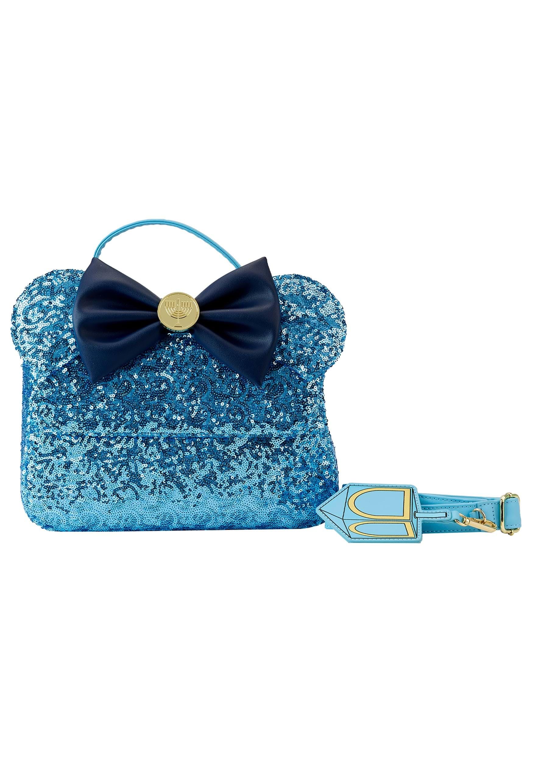 Loungefly x Disney Minnie Hanukkah Dreidel Sequin Crossbody Bag -Disney Lover Disneybound Christmas Holiday
