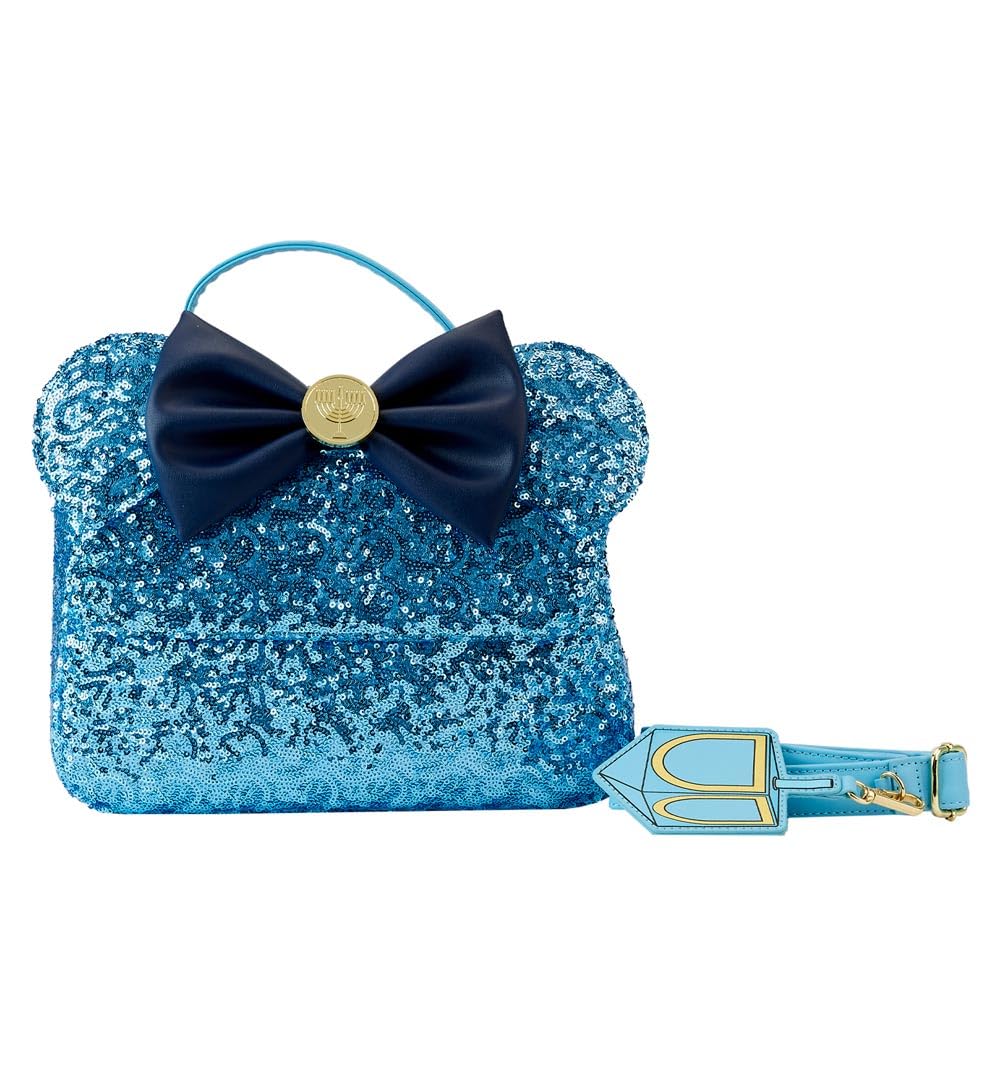 Loungefly x Disney Minnie Hanukkah Dreidel Sequin Crossbody Bag -Disney Lover Disneybound Christmas Holiday