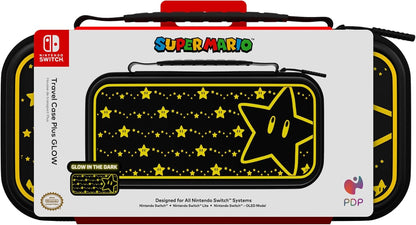 PDP Travel Case Plus Glow: Super Star per Nintendo Switch, Nintendo Switch Lite, Nintendo Switch - Modello OLED, Super Star