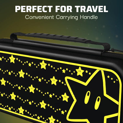 PDP Travel Case Plus Glow: Super Star per Nintendo Switch, Nintendo Switch Lite, Nintendo Switch - Modello OLED, Super Star
