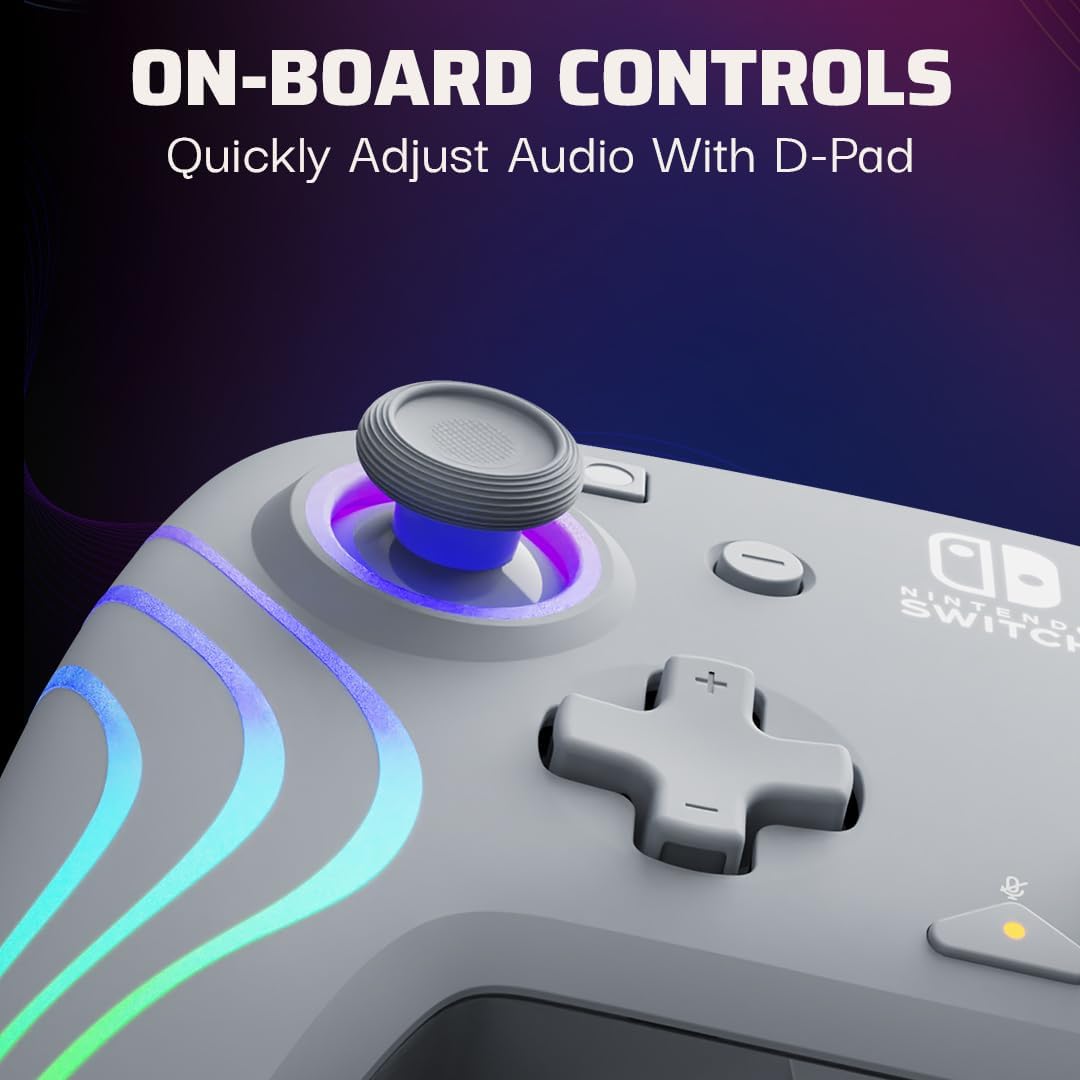 PDP Official Switch Afterglow Wave Wired Controller - Grey