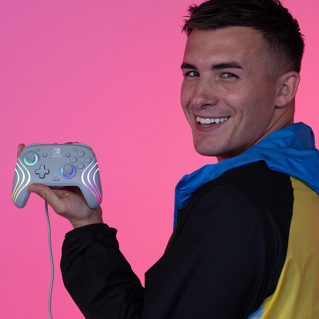 PDP Official Switch Afterglow Wave Wired Controller - Grey