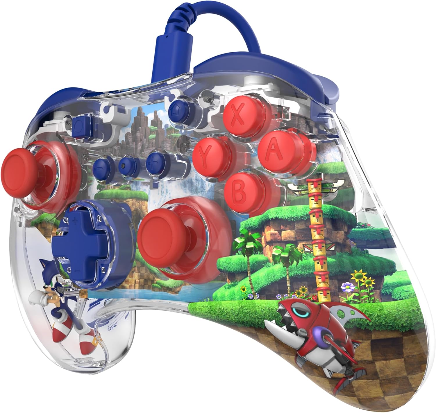 PDP REALMz Wired LED Light-up Pro Controller: Sonic Green Hill Zone For Nintendo Switch & Nintendo Switch - OLED Model