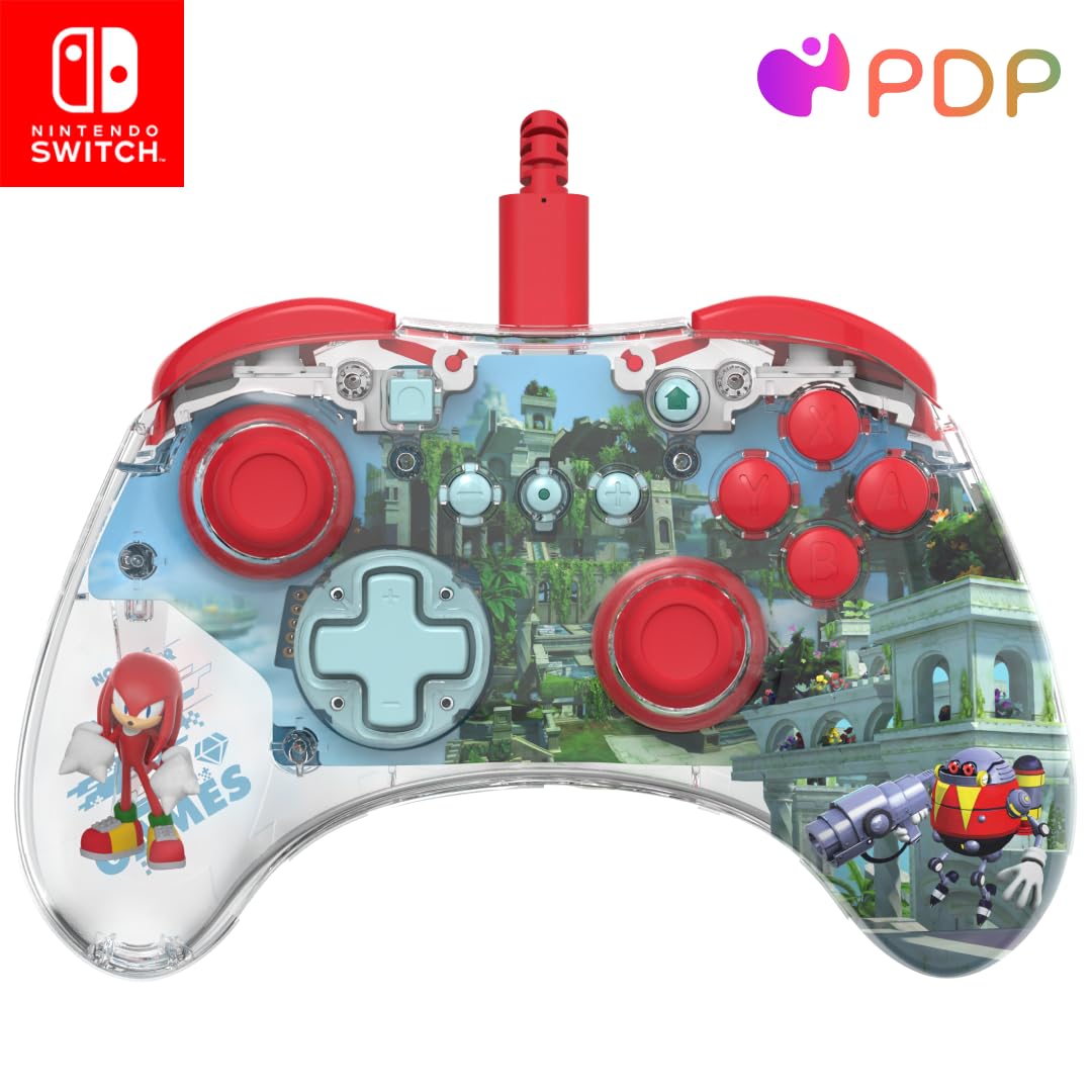 PDP REALMz Wired LED Light-up Pro Controller: Knuckles For Nintendo Switch & Nintendo Switch - OLED Model Knuckles Transparent