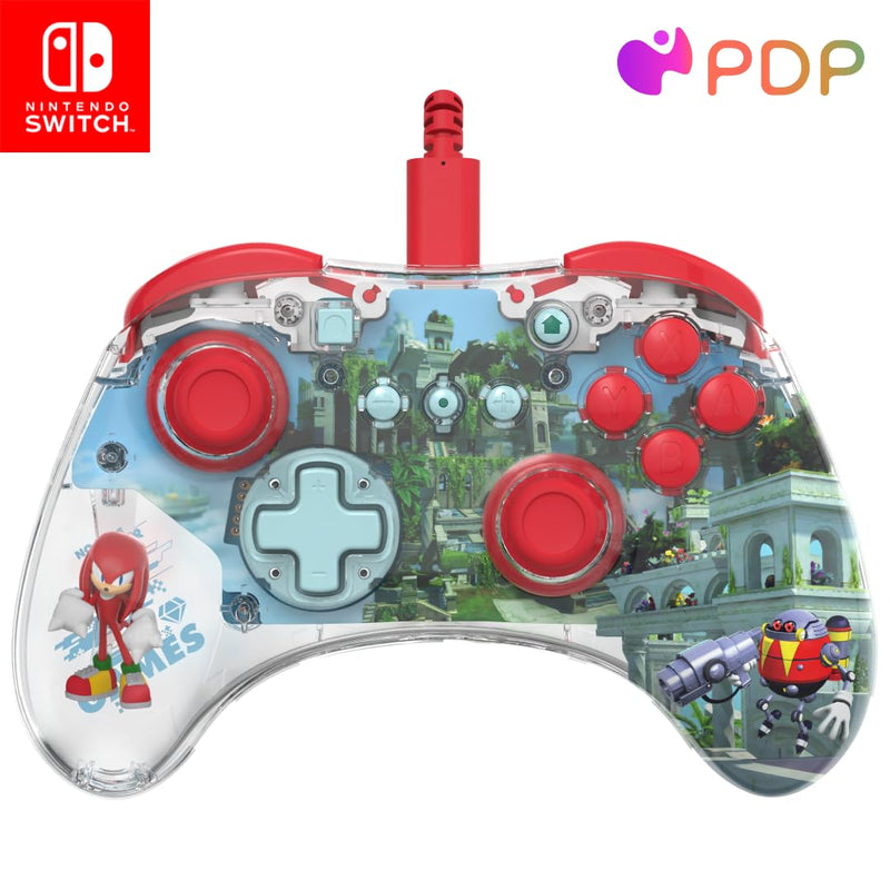 PDP REALMz Wired LED Light-up Pro Controller: Knuckles For Nintendo Switch & Nintendo Switch - OLED Model Knuckles Transparent