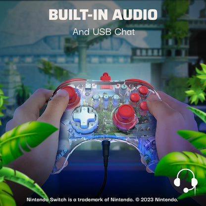 PDP REALMz Wired LED Light-up Pro Controller: Knuckles For Nintendo Switch & Nintendo Switch - OLED Model Knuckles Transparent