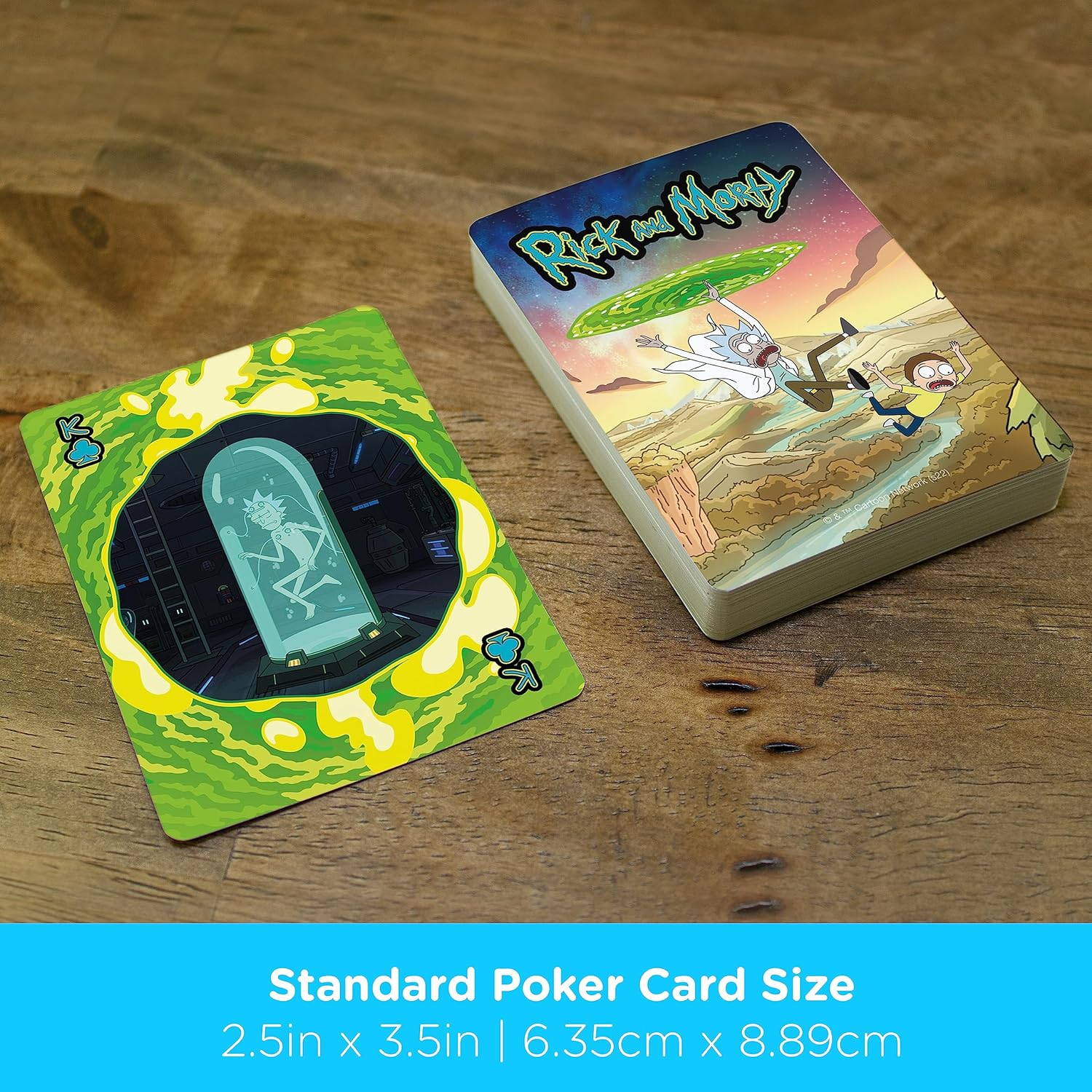 AQUARIUS Rick and Morty Playing Cards – Rick and Morty Themed Deck of Cards for Your Favorite Card Games - Officially Licensed Rick and Morty Merchandise & Collectibles, Green, 2.5 x 3.5