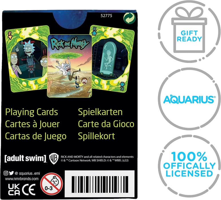 AQUARIUS Rick and Morty Playing Cards – Rick and Morty Themed Deck of Cards for Your Favorite Card Games - Officially Licensed Rick and Morty Merchandise & Collectibles, Green, 2.5 x 3.5
