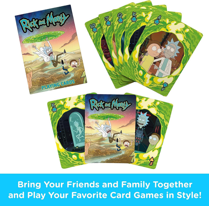 AQUARIUS Rick and Morty Playing Cards – Rick and Morty Themed Deck of Cards for Your Favorite Card Games - Officially Licensed Rick and Morty Merchandise & Collectibles, Green, 2.5 x 3.5