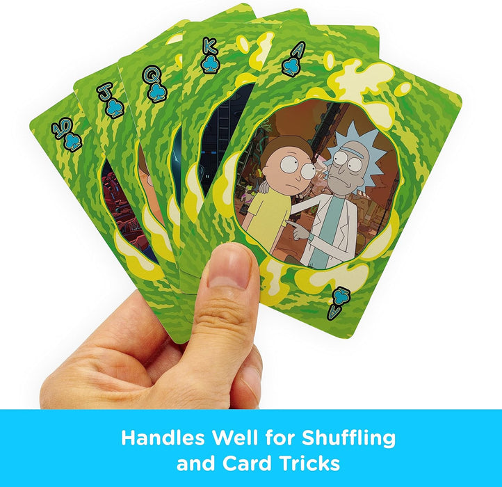 AQUARIUS Rick and Morty Playing Cards – Rick and Morty Themed Deck of Cards for Your Favorite Card Games - Officially Licensed Rick and Morty Merchandise & Collectibles, Green, 2.5 x 3.5