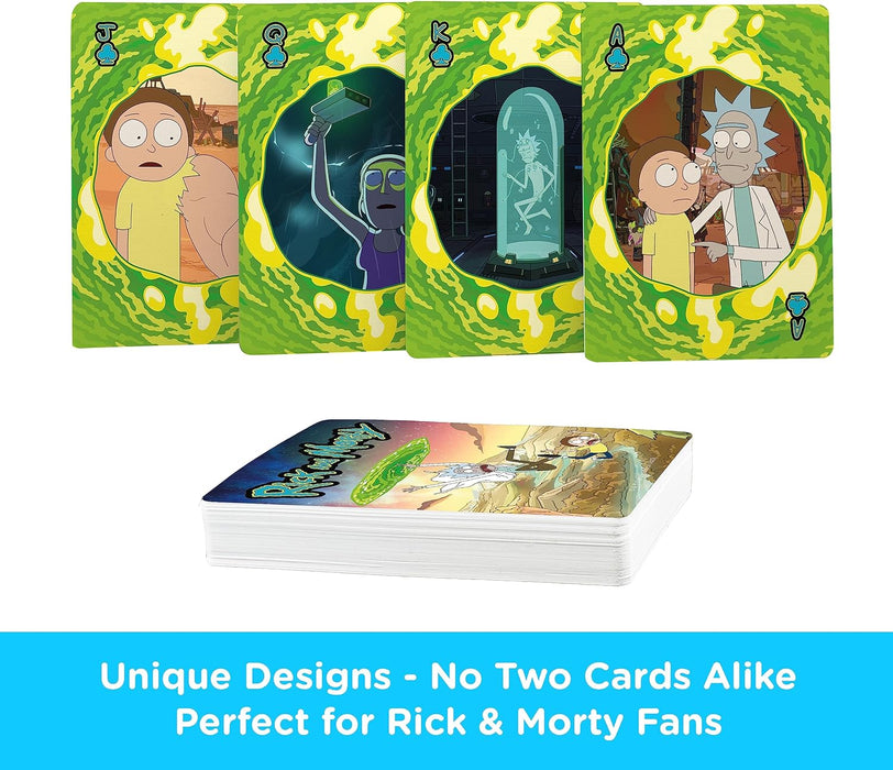 AQUARIUS Rick and Morty Playing Cards – Rick and Morty Themed Deck of Cards for Your Favorite Card Games - Officially Licensed Rick and Morty Merchandise & Collectibles, Green, 2.5 x 3.5